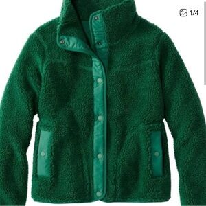 L.L. Bean Emerald Green Teddy Sherpa Jacket